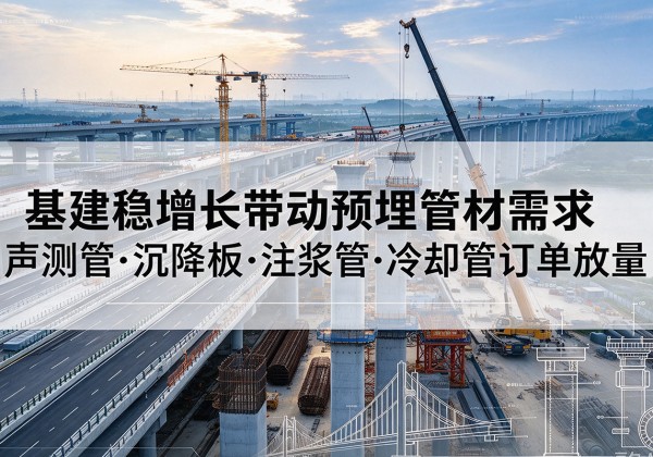 梧州基建稳增长带动预埋监测管材需求，声测管、沉降板、注浆管订单持续放量